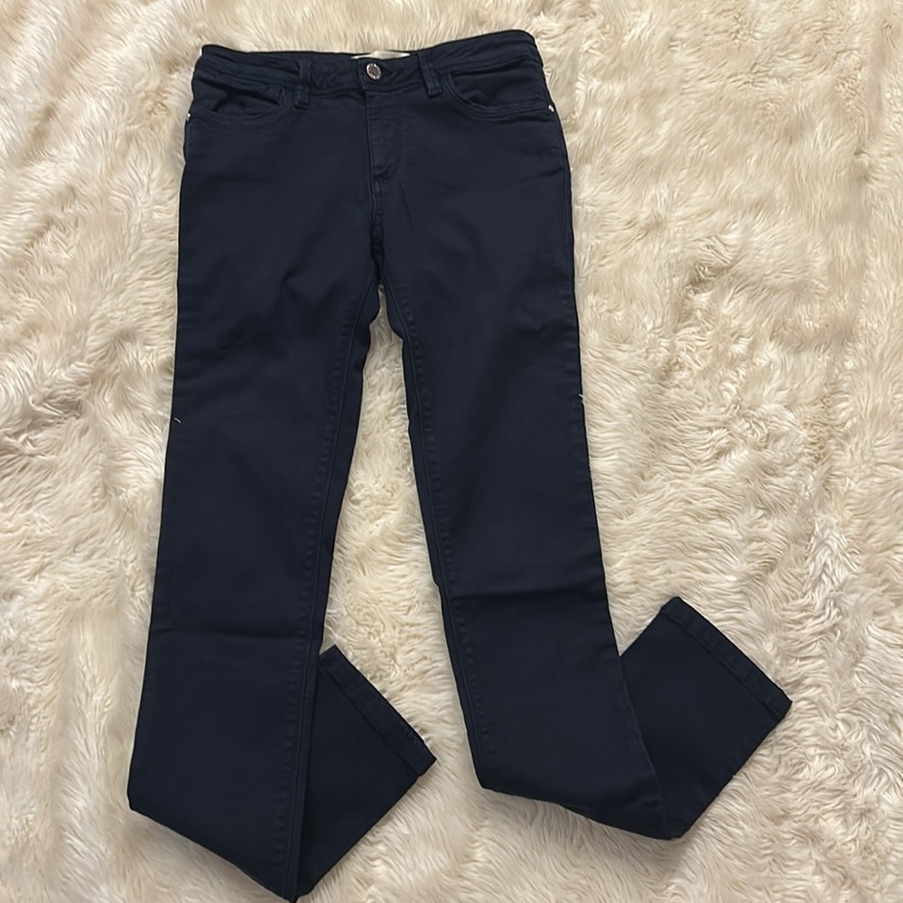 Zara Z1975 Denim Womens Size 4 Jeans Mid Rise Skinny Navy Blue Pant